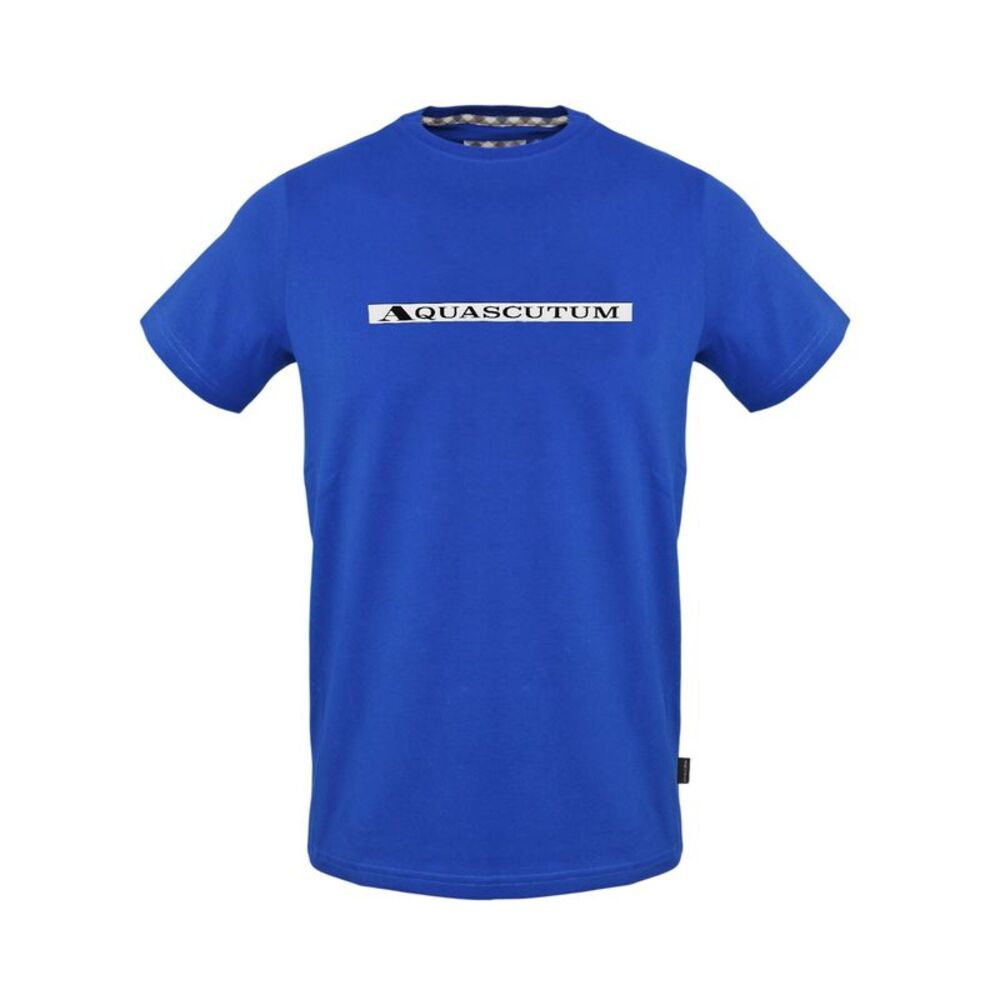 Aquascutum Mens Club Check T-Shirt / Sky
